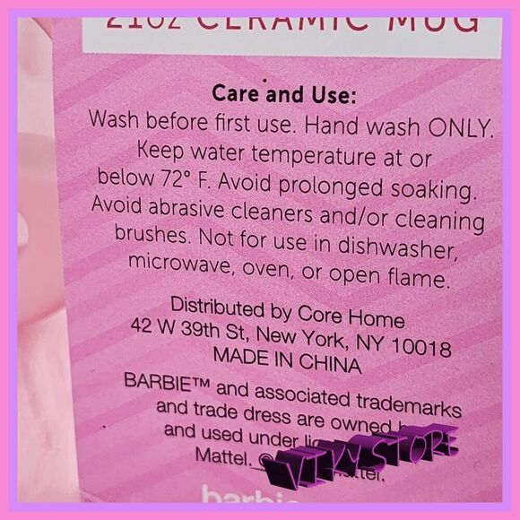 NWT 💖 Barbie Logo Pink 21 oz. Coffee Mug Iconic Design #7121 ☕ - Picture 2 of 4